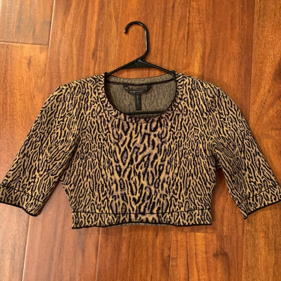 BCBGMaxAzria Tops - BCBG Cheetah crop top.